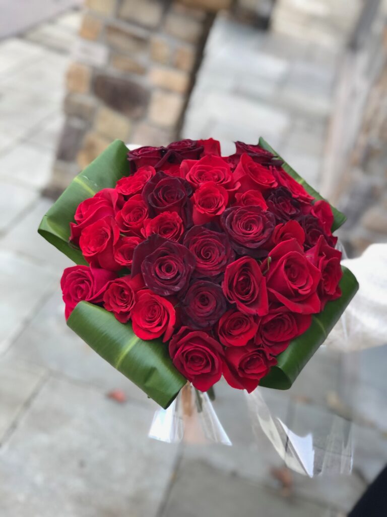 two tone red roses