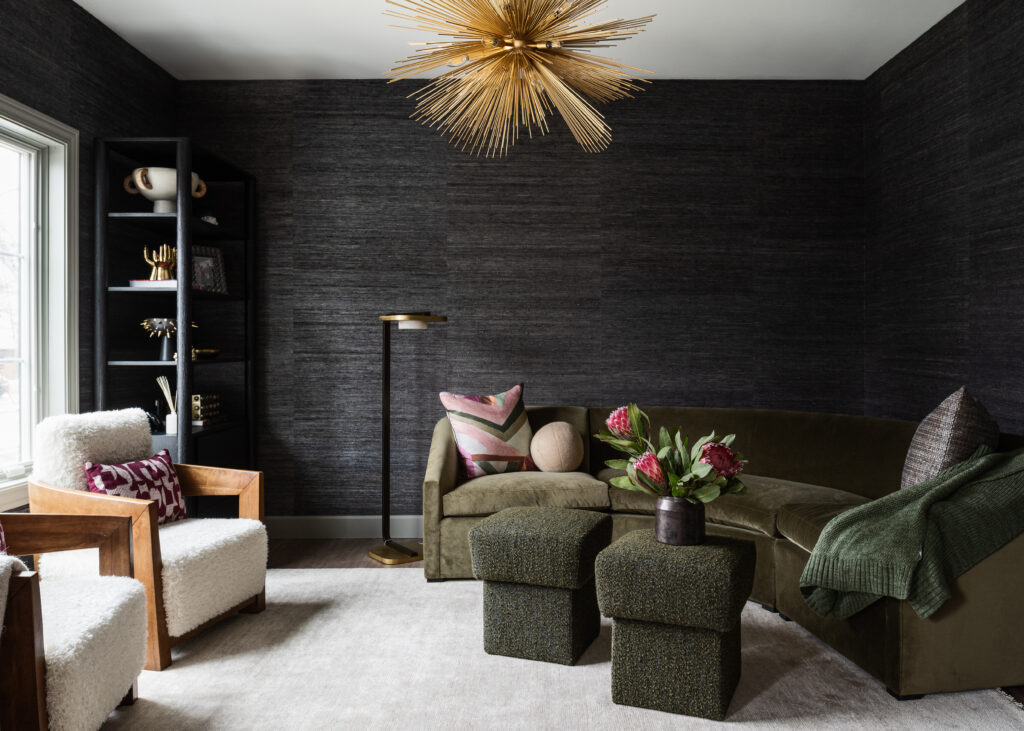 protea arrangement in living room