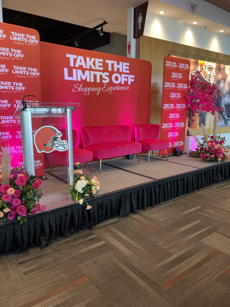 stage at empower me conference in browns stadium  